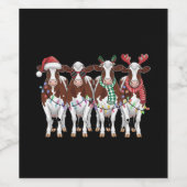 Koe Christmas Koe Lover Gift Holiday Boerderij Wijn Etiket (Enkel label)