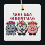 KOE CHRISTMAS MERRY CHRISTMAS XMAS KERAMISCH ORNAMENT<br><div class="desc">Een geweldig kerstcadeauidee voor mama,  vader,  zus,  broer,  vriendin,  vriend,  oom,  tante,  oma,  opa,  familie en vrienden op Kerstmis en Nieuwjaar.Trendy,  stijlvolle en unieke kerstcadeaus.</div>