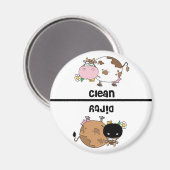 Koe Clean Dirty Vaatwasser Magnet (Voorkant / Achterkant)