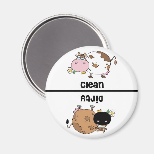 Koe Clean Dirty Vaatwasser Magnet (Voorkant / Achterkant)