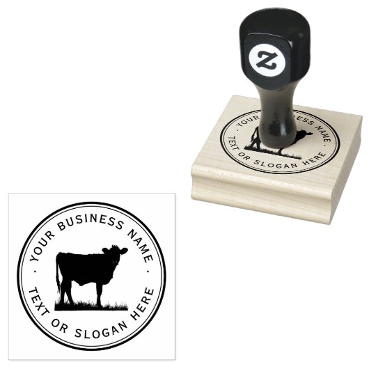 koe Custom Business Logo Large Rubberstempel (Gestempeld)