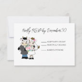 Koe Cute Couple Wedding RSVP-reactiekaart RSVP Kaartje (Voorkant)