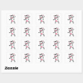 Koe Dabbing Farmer Dab Dance Vierkante Sticker (Vel)