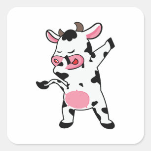 Koe Dabbing Farmer Dab Dance Vierkante Sticker