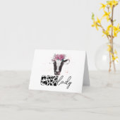 Koe Dame, Koe Moeder GEPERSONALISEERD Kaart (Gele Bloem)