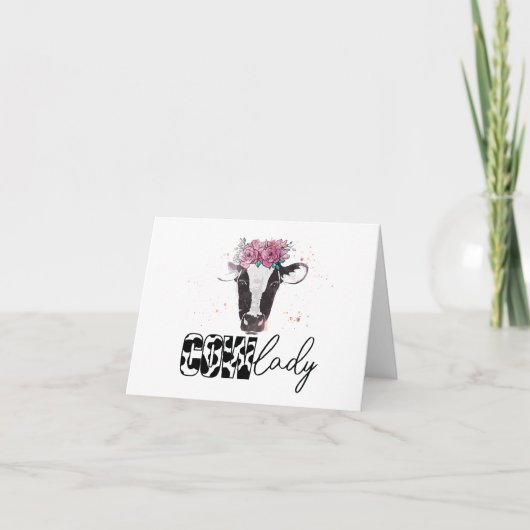 Koe Dame, Koe Moeder GEPERSONALISEERD Kaart (Voorkant)