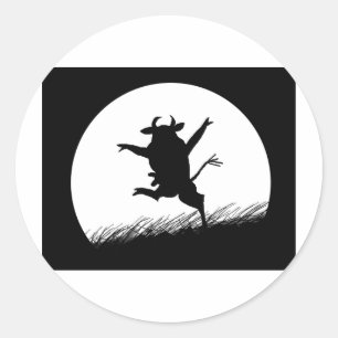 Koe dansen ronde sticker