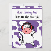 Koe dansend Boerderij Diermeisje 1e verjaardag Kaart (Voorkant)