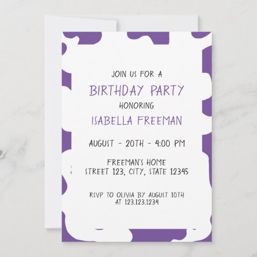 Koe dansend Boerderij Diermeisje 1e verjaardag Kaart (Achterkant)