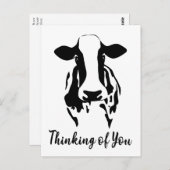 Koe denking van jullie Hallo Miss You Boerderij Fa Briefkaart (Voorkant / Achterkant)