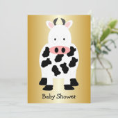 Koe Design Baby shower Uitnodiging (Staand voorkant)