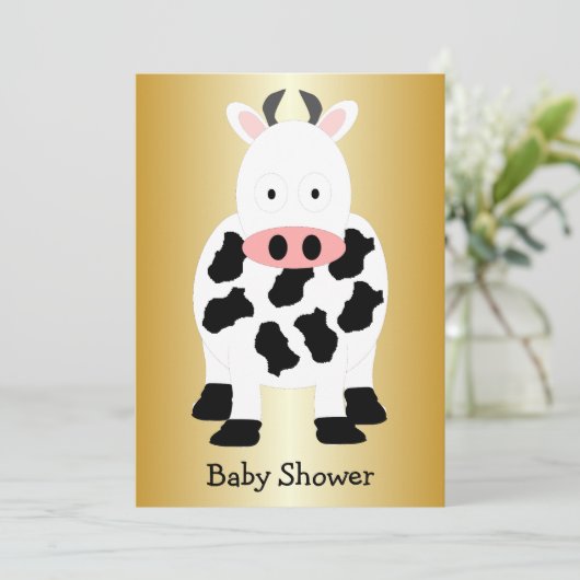 Koe Design Baby shower Uitnodiging (Staand voorkant)