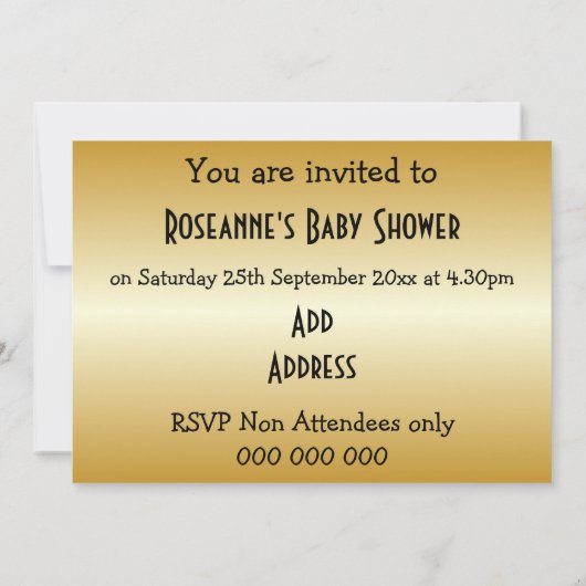 Koe Design Baby shower Uitnodiging (Achterkant)