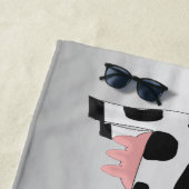 Koe Design Grijs Gekleurd Gepersonaliseerd Strandlaken (In situ)