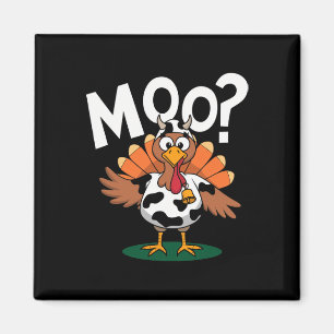 Koe Design met Grappige Thanksgiving Kalkoen Magneet