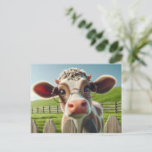 Koe die bril voor Oogkliniek dragen Briefkaart (Staand voorkant)