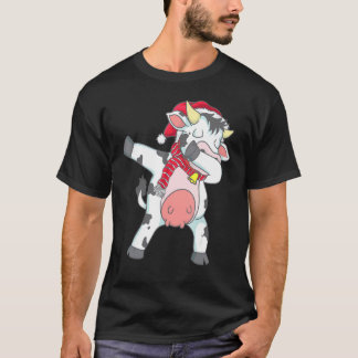 Koe die dabt Cute Kerst Sjaal Hoed Dab Vaars T-shirt