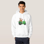 Koe die een tractor bestuurt hoodie (Voorkant volledig)