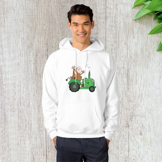 Koe die een tractor bestuurt hoodie