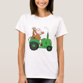 Koe die een tractor bestuurt t-shirt (Voorkant)