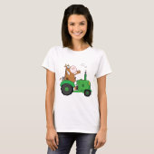 Koe die een tractor bestuurt t-shirt (Voorkant volledig)