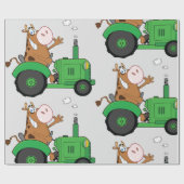 Koe die een trekker bestuurt cadeaupapier (Vlak)