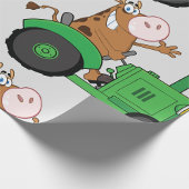 Koe die een trekker bestuurt cadeaupapier