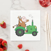 Koe die een trekker bestuurt servet (Insitu)