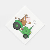 Koe die een trekker bestuurt servet (Hoek)