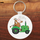 Koe die een trekker bestuurt sleutelhanger (Voorkant)