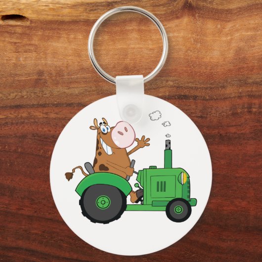 Koe die een trekker bestuurt sleutelhanger (Voorkant)