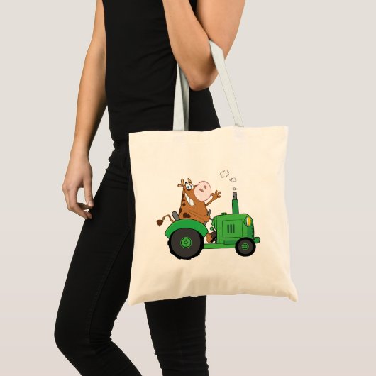 Koe die een trekker bestuurt tote bag (Voorkant (product))