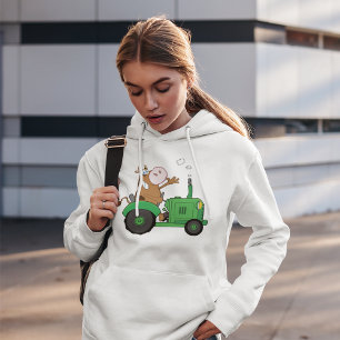 Koe die een trekkermuis bestuurt hoodie