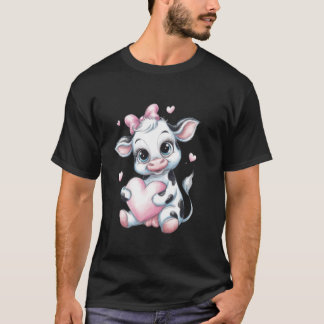 Koe die hart vasthoudt Roze Coquette Strik Zwart & T-shirt