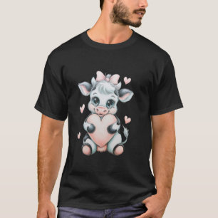 Koe die Hart vasthoudt Zwart & Wit Roze Coquette S T-shirt