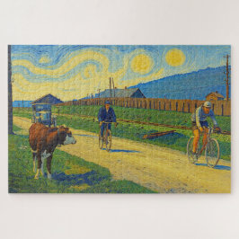 Koe die Jules Buysse bekijkt Ronde van Frankrijk 1 Legpuzzel