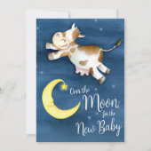 Koe die over de maan springt baby shower kaart (Voorkant)