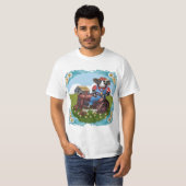 Koe die Tractor Bestuurt T-shirt (Voorkant volledig)