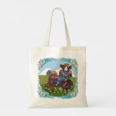 Koe die tractor bestuurt tote bag (Achterkant)