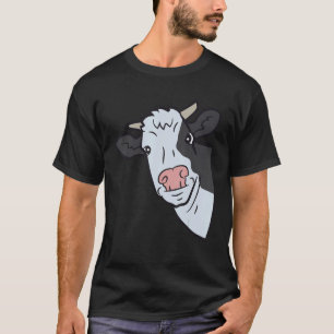 Koe die van opzij gluurt Boerderijdier Grappige Ko T-shirt