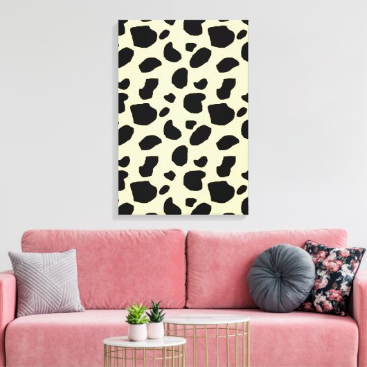 Koe Dier Huid Kleur Patroon Ontwerp Canvas Afdruk (Insitu (Woonkamer))
