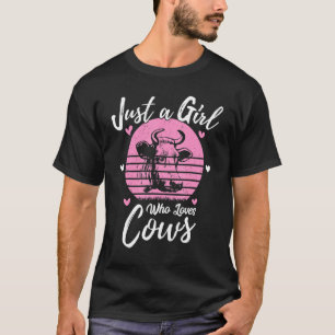 Koe Dier T-shirt Gewoon Een Meisje Dat Van Koeien