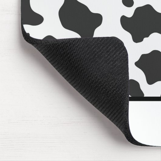 Koe Dierenprint Aangepaste Cursieve Naam Muismat (Hoek)