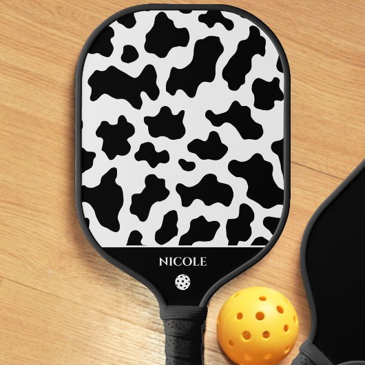 Koe Dierenprint Gevlekt Patroon Zwart-wit Pickleball Paddle