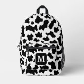 Koe Dierenprint Gevlekt Zwart-wit Monogram Bedrukte Rugzak (Voorkant)