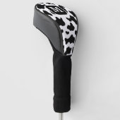 Koe Dierenprint Gevlekt Zwart-wit Monogram Golfheadcover (Schuin)