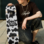 Koe Dierenprint Gevlekt Zwart-wit Monogram Persoonlijk Skateboard
