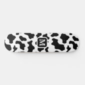Koe Dierenprint Gevlekt Zwart-wit Monogram Persoonlijk Skateboard (Horizontaal)