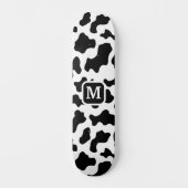 Koe Dierenprint Gevlekt Zwart-wit Monogram Persoonlijk Skateboard (Voorkant)