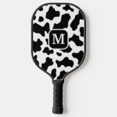 Koe Dierenprint Gevlekt Zwart-wit Monogram Pickleball Paddle (Achterkant)